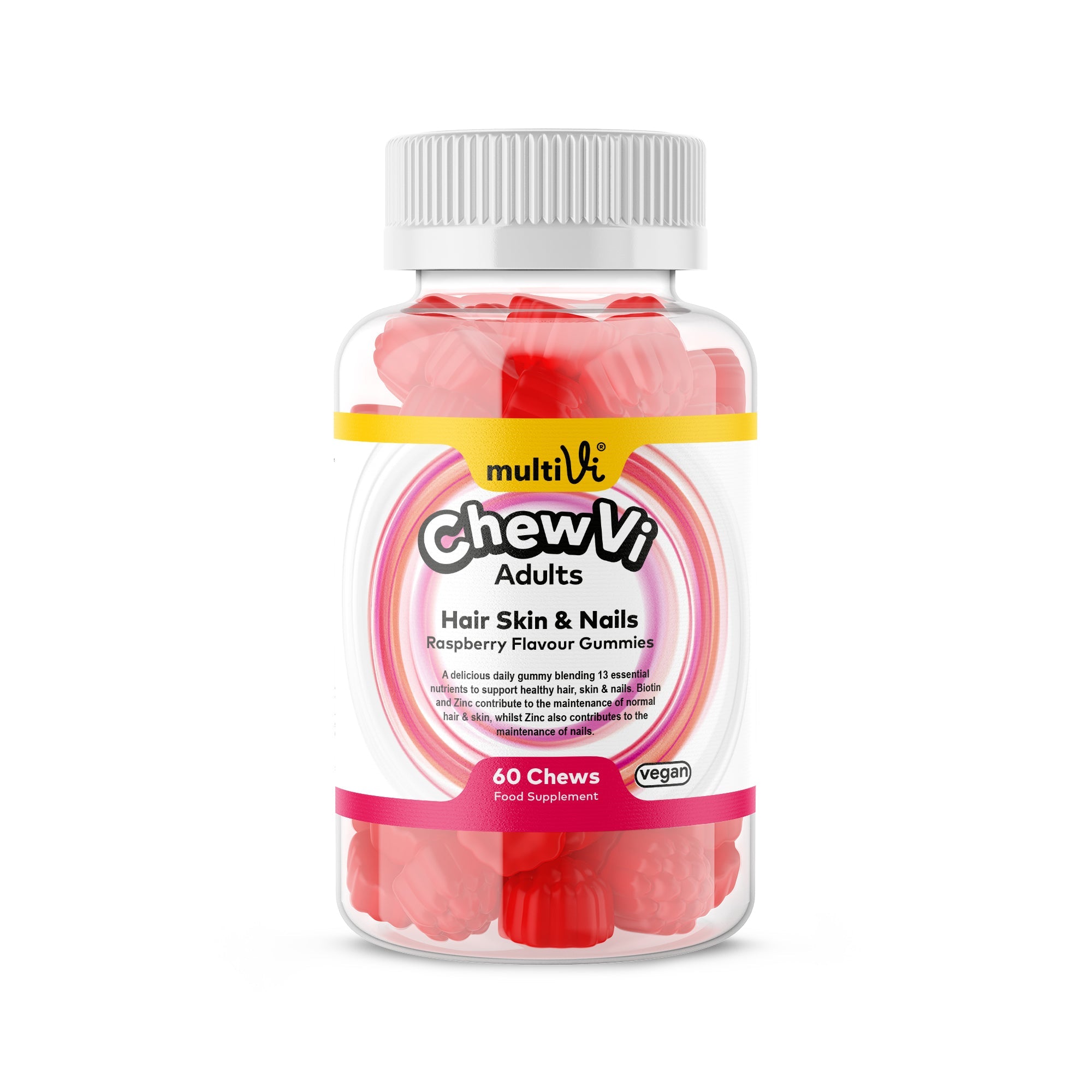 Gummies Cheveux, Peau & Ongles – Beauté & Éclat - Saveur Framboise